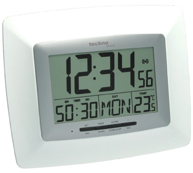 Technoline WS 8100 Digital wall clock Квадратный Cеребряный, Белый настенные часы