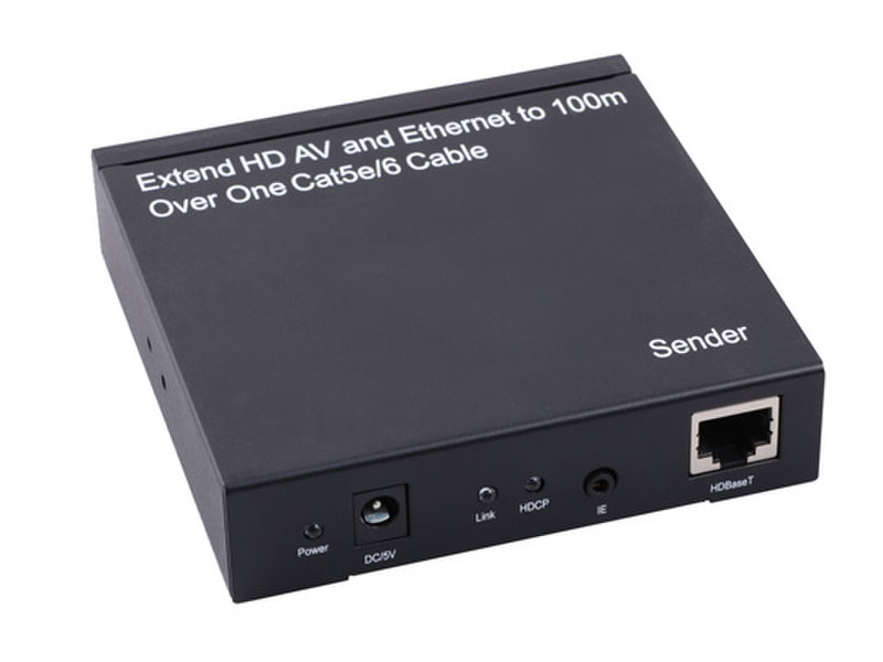 Microconnect HDMEX100 Network transmitter & receiver Schwarz Netzwerk-Erweiterungsmodul