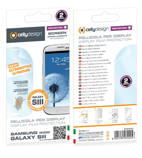 Celly SCREEN232A Samsung Galaxy i9300 SIII 2Stück(e) Bildschirmschutzfolie