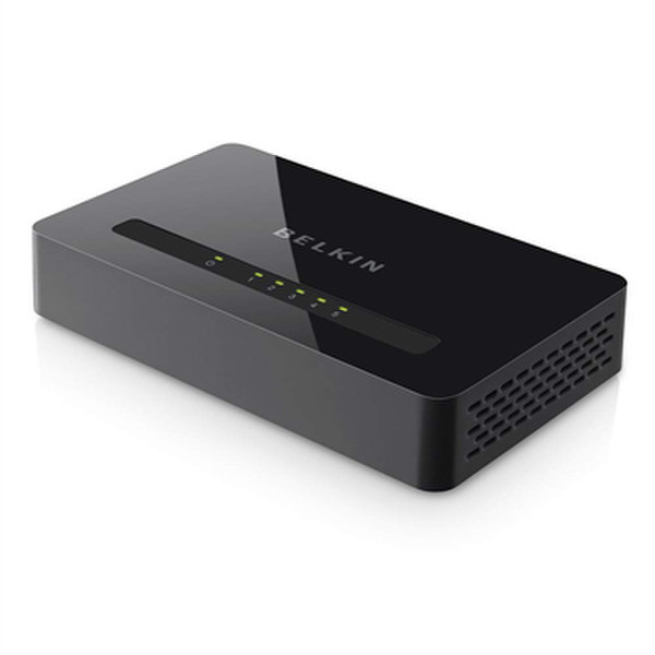 Belkin 5-Port Gigabit Switch gemanaged Gigabit Ethernet (10/100/1000) Schwarz