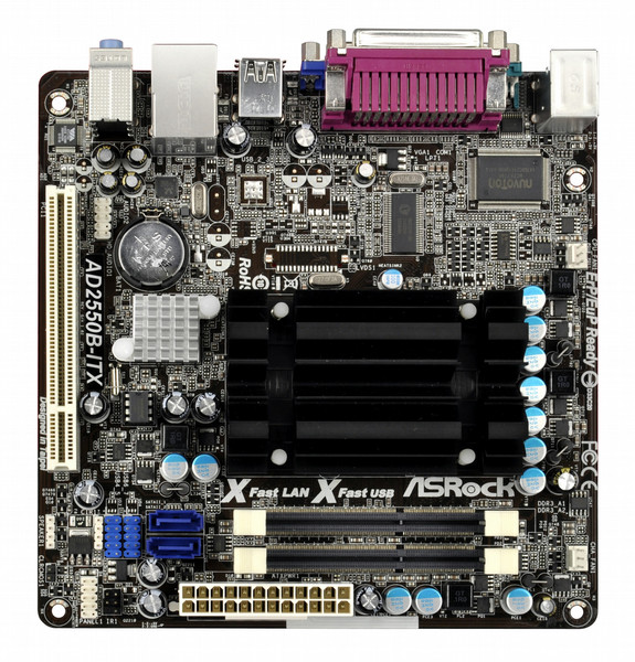 Asrock AD2550B-ITX Intel NM10 Express NA (интегрированный CPU) Mini ITX