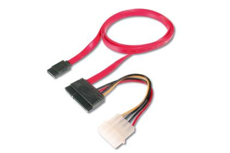ASSMANN Electronic AK-400112-008-R 0.75m SATA 22-pin SATA 7-pin + 4-pin Molex Black,Red,White,Multicolour SATA cable