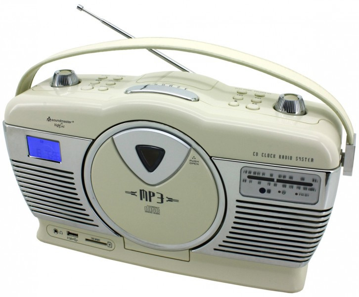 Soundmaster RCD 1300 USB 40W Cremefarben CD-Radio