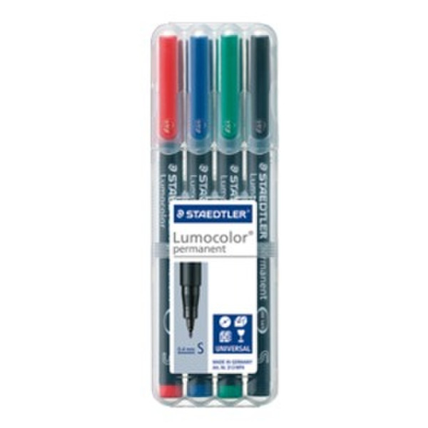 Lumocolor 313 Черный, Синий, Зеленый, Красный 4шт перманентная маркер