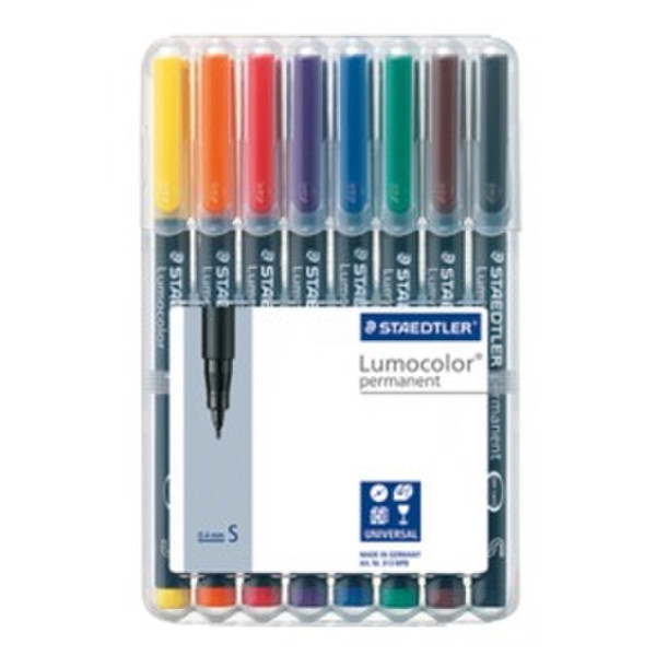 Lumocolor 313 Черный, Синий, Коричневый, Зеленый, Оранжевый, Красный, Фиолетовый, Желтый 8шт маркер