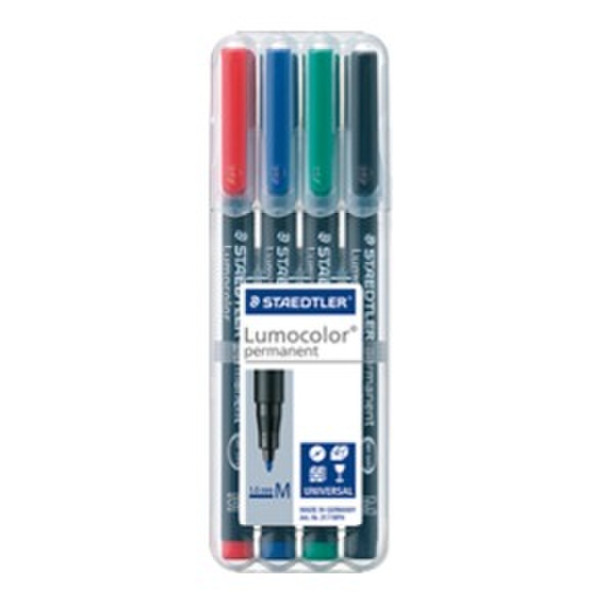 Lumocolor 317 Черный, Синий, Зеленый, Красный 4шт перманентная маркер