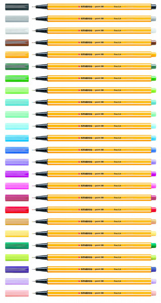 Stabilo Point 88 Black,Blue,Green,Grey,Orange,Red,Violet,Yellow felt pen