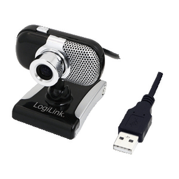 LogiLink UA0161 0.3МП 640 x 480пикселей USB 2.0 Черный, Cеребряный вебкамера