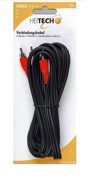 Heitech V 16 connection cable 2m 3 x RCA 3 x RCA Black