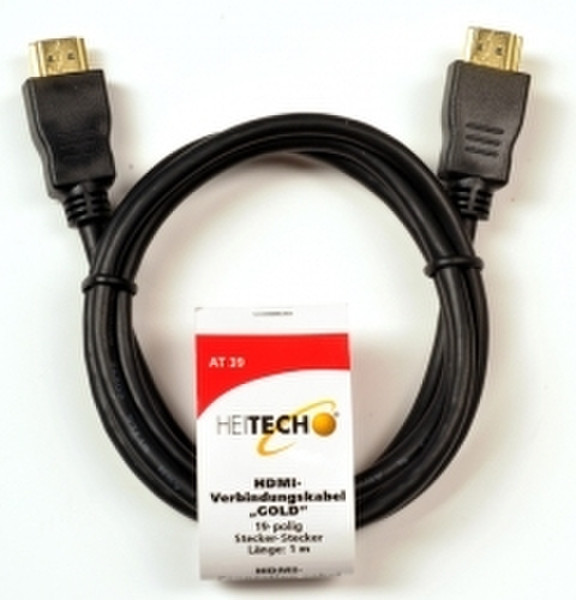 Heitech AT 39 HDMI Connection cable 1m HDMI HDMI Schwarz
