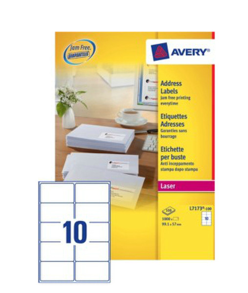 Avery L7173-100 White Self-adhesive label addressing label