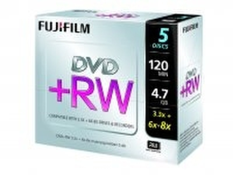 Fujifilm DVD+RW 8x Jewel Case 5pcs