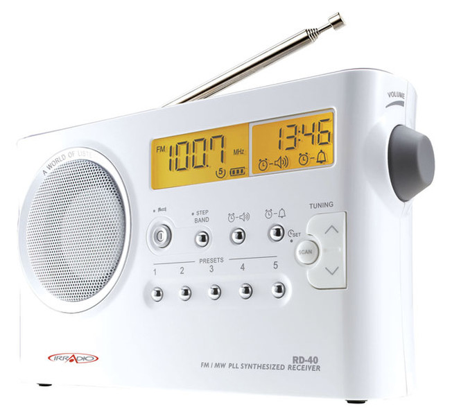 Irradio RD 40 Портативный Цифровой Белый радиоприемник