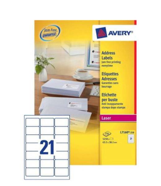 Avery L7160-250 White Self-adhesive label addressing label
