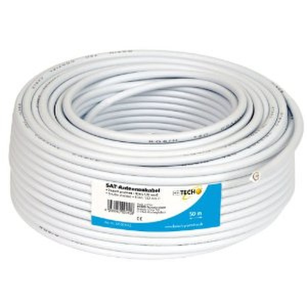 Heitech SAT-aerial Cable, 50m 50m Weiß