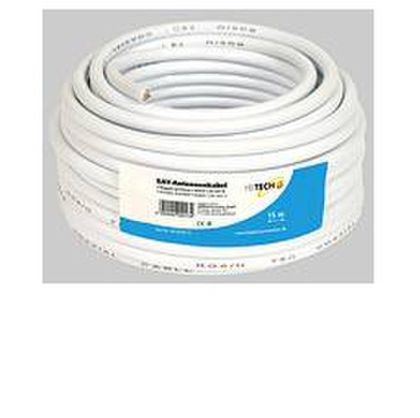 Heitech SAT-aerial Cable, 15m 15m Weiß