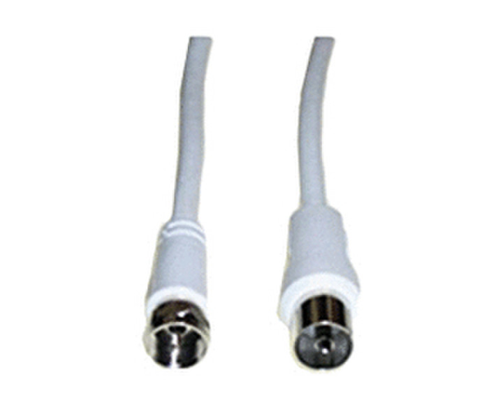 e+p FK 25 2.5m F plug coax jack White coaxial cable