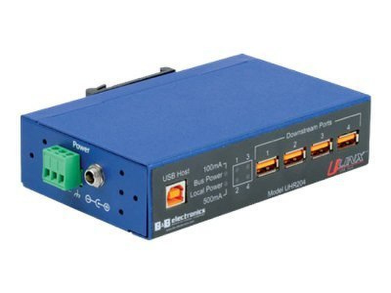 B&B Electronics UHR204 480Mbit/s Blau Schnittstellenhub