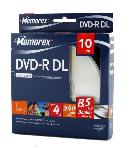 Memorex 10x DVD-R DL 8.5GB 4x CB Cakebox 8.5ГБ DVD-R DL 10шт