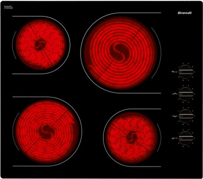 Brandt TV1210B built-in Electric induction Black hob