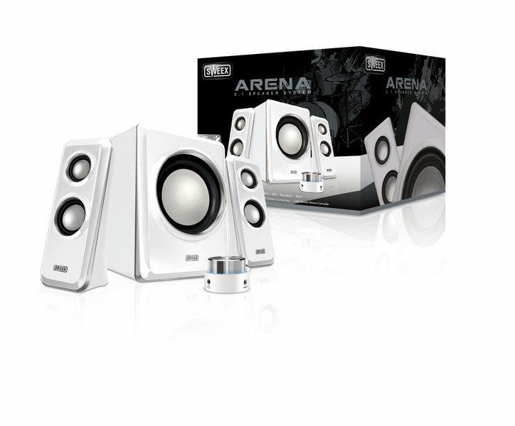 Sweex 2.1 Speaker System Arena White/Silver