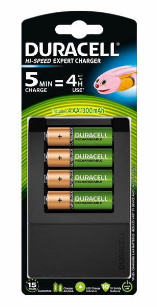 Duracell DUR036444 Indoor battery charger Black battery charger