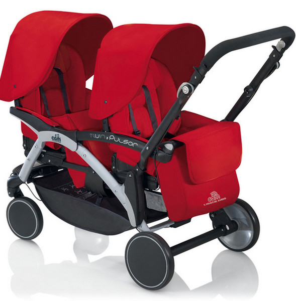 Cam Twin Pulsar Tandem stroller 2место(а) Черный, Красный, Нержавеющая сталь