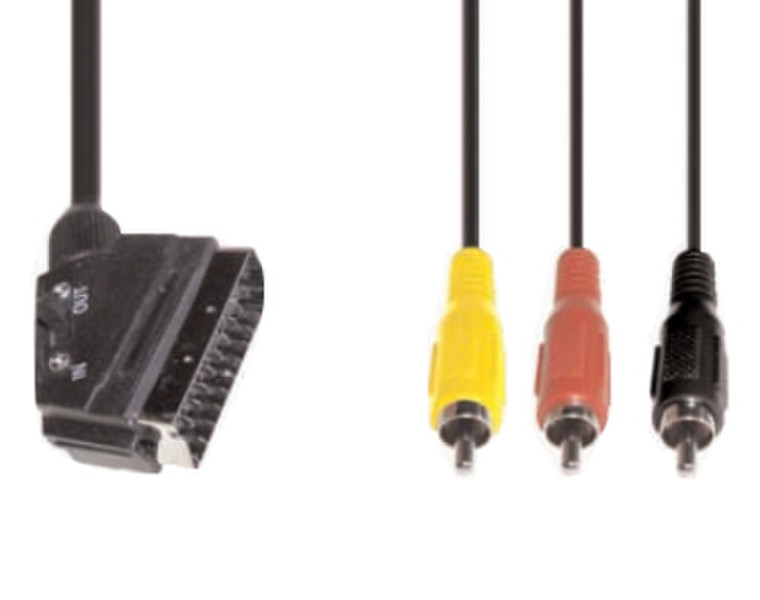 e+p VC 119 1.5m SCART (21-pin) 3 x RCA Schwarz Videokabel-Adapter