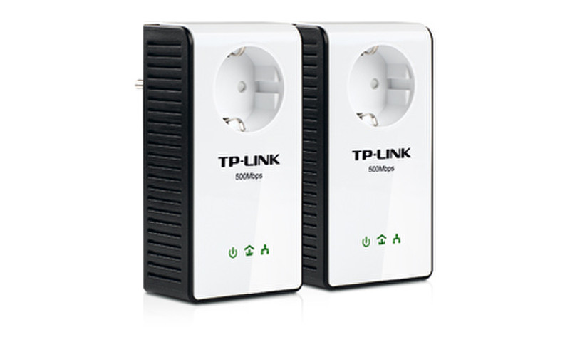 TP-LINK TL-PA551KIT 500Мбит/с Подключение Ethernet Черный, Белый 2шт PowerLine network adapter