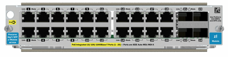 HP ProCurve Switch 5400zl 20p 10/100/1000 + 4p Mini-GBIC Module сетевая карта