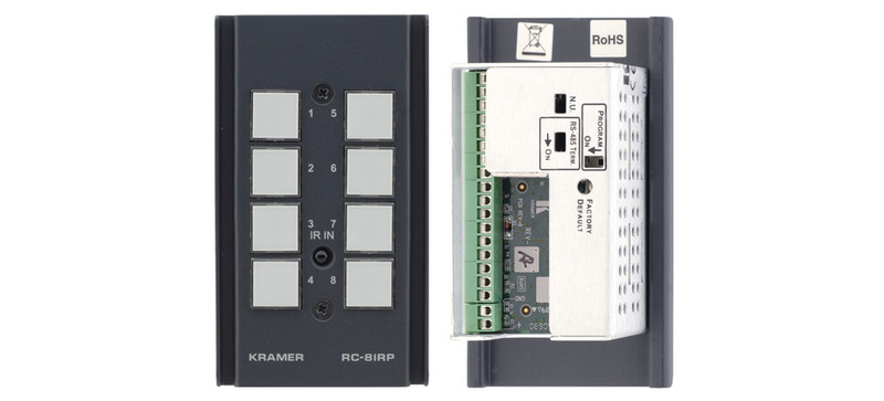 Kramer Electronics RC-8IRP Verkabelt Drucktasten Schwarz Fernbedienung