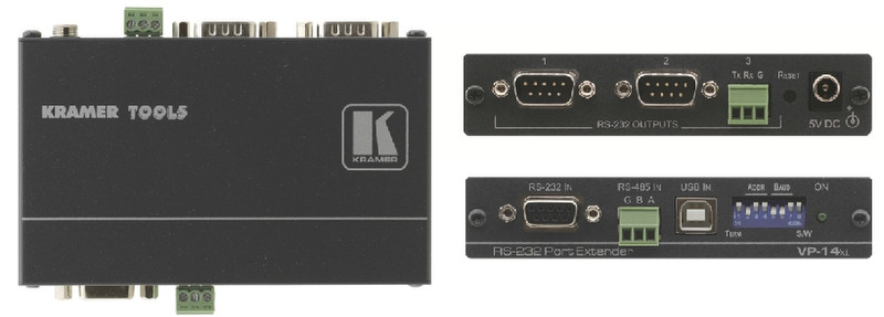 Kramer Electronics VP-14XL AV transmitter Schwarz Audio-/Video-Leistungsverstärker