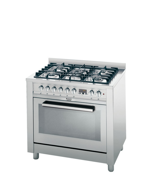 Hotpoint CP98SEA /HA Freistehend Gas hob A Edelstahl Küchenherd