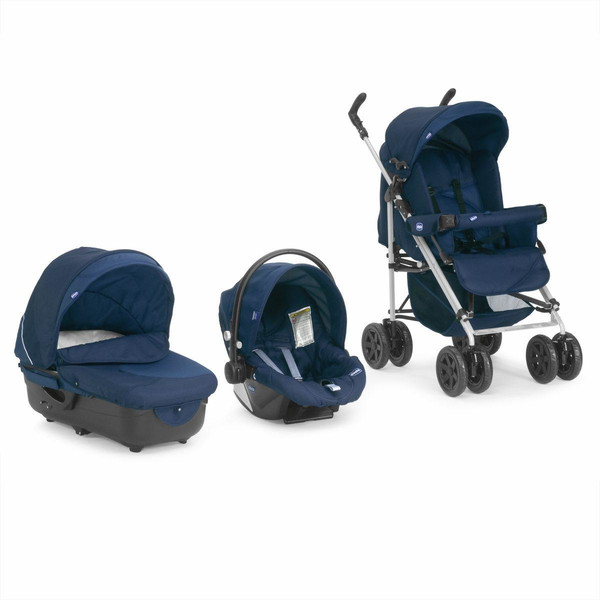 Chicco Trio Enjoy Fun Travel system pram 1место(а) Черный, Синий, Нержавеющая сталь