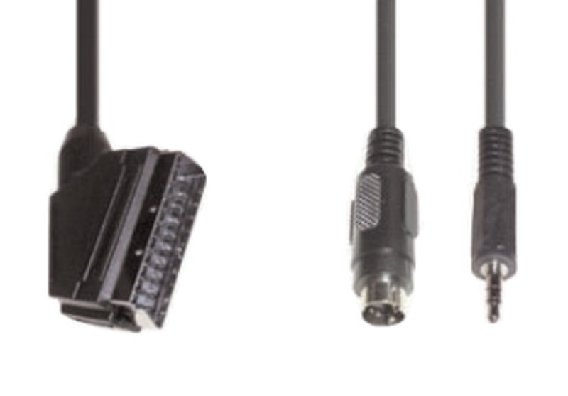 e+p VCS 27 2m SCART (21-pin) S-Video (4-pin) + 3.5mm Black video cable adapter