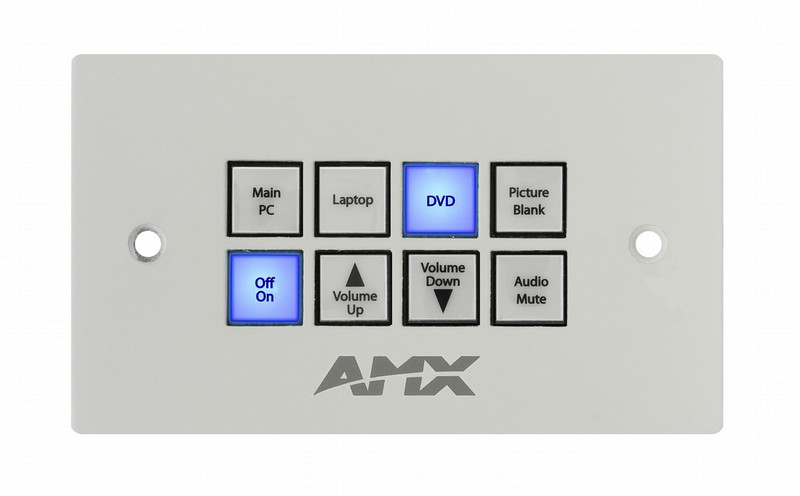 AMX SP-08-AX-UK IR Wireless press buttons White remote control