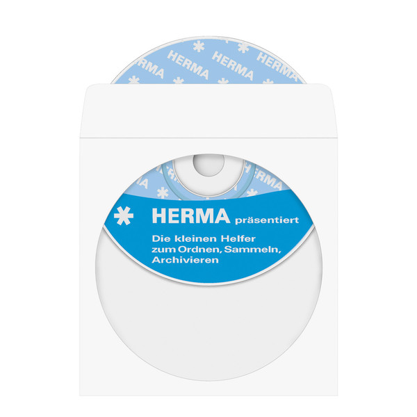 HERMA CD/DVD pockets made of paper, white, with adhesive dot 100 pcs