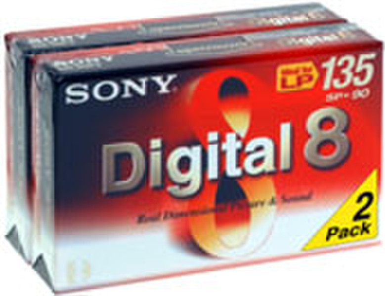 Sony CAMERA TAPE DIGITAL8 90MIN 2PK Leeres Videoband