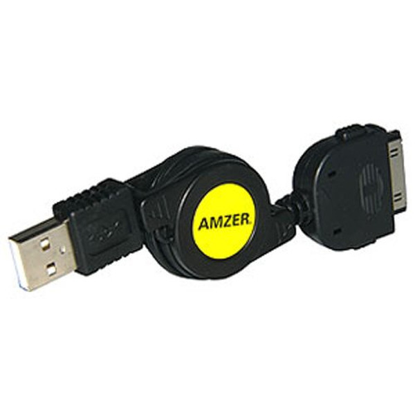 Amzer Charge Data Cable USB Apple Plug Black mobile phone cable