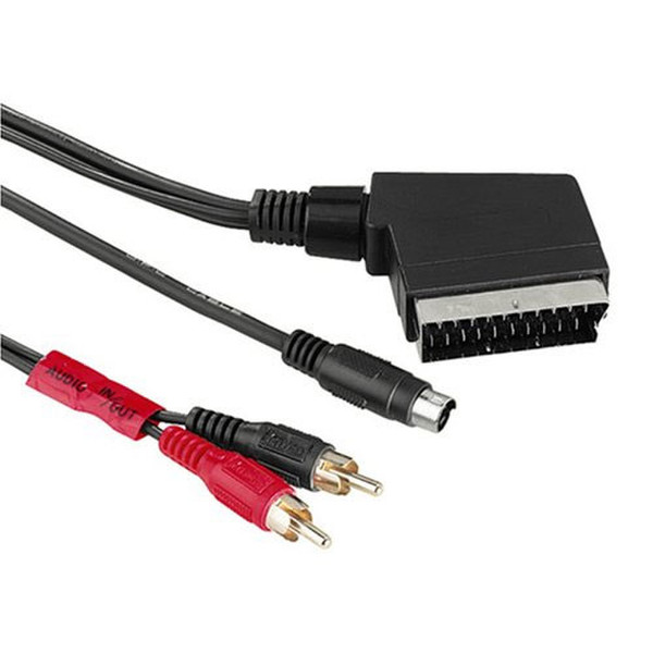 Hama S-Video+2x RCA/SCART, 2.0m 2м S-Video (4-pin) + 2xRCA SCART (21-pin) Черный адаптер для видео кабеля