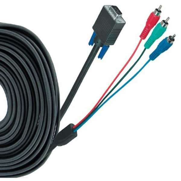 Hama 3x RCA/VGA, m/m, 5.0m 5m 3 x RCA VGA (D-Sub) Black,Blue,Red video cable adapter