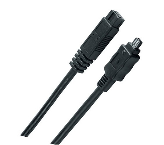 Hama 2m IEEE 1394 9-p/IEEE 1394 4-p 2m 4-p 9-p Black firewire cable