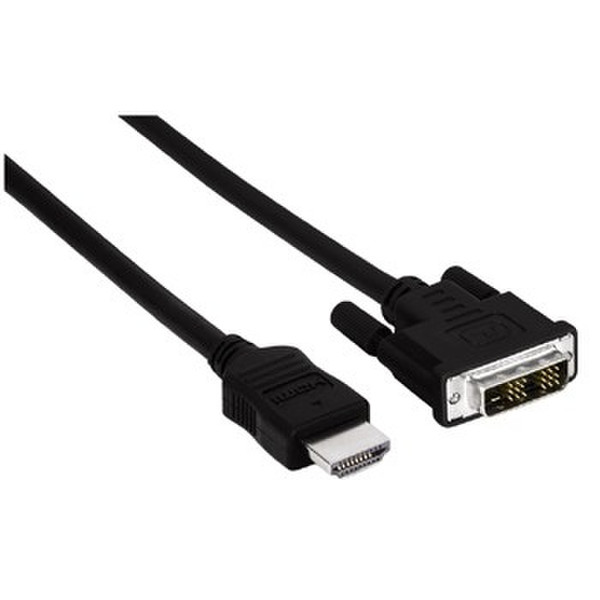 Hama 1.5m HDMI/DVI-D 1.5м DVI-D HDMI Черный адаптер для видео кабеля