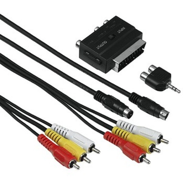 Hama 2m S-Video/3 x RCA/3.5mm 2m 3 x RCA 3 x RCA + S-Video Schwarz Videokabel-Adapter