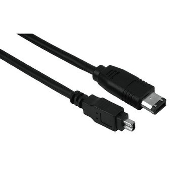 Hama F3400972 2m 4-p 6-p Black firewire cable