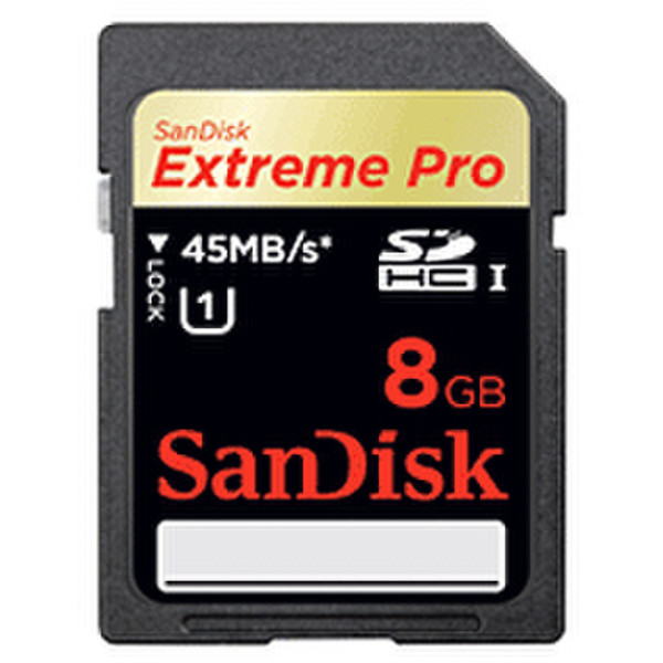 Sandisk Extreme PRO 8GB SDHC UHS-I Class 1 memory card