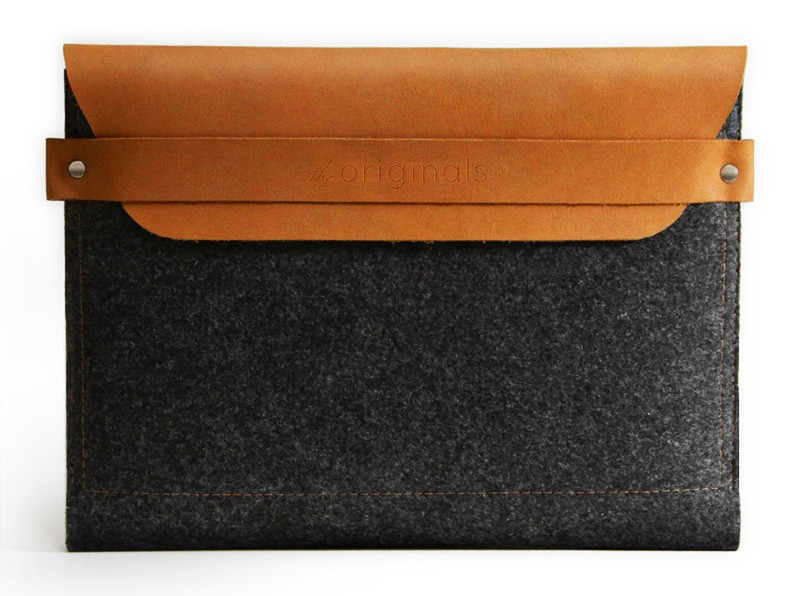 Mujjo MJ-0205 Sleeve case Schwarz, Braun Tablet-Schutzhülle