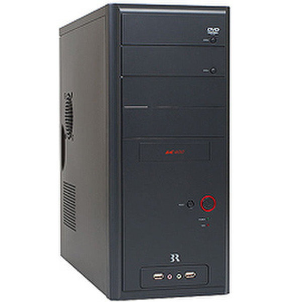 3R System K400 Midi-Tower Schwarz Computer-Gehäuse