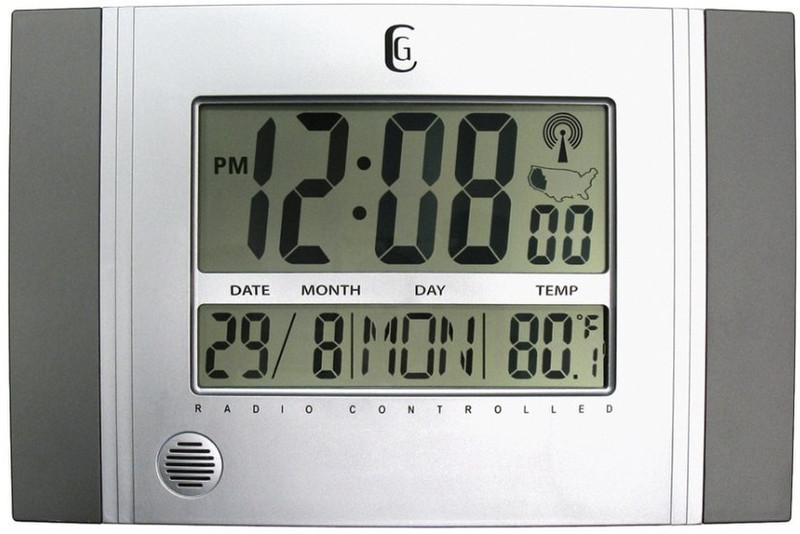Geneva 4625G Digital wall clock Square Grey,Silver wall clock