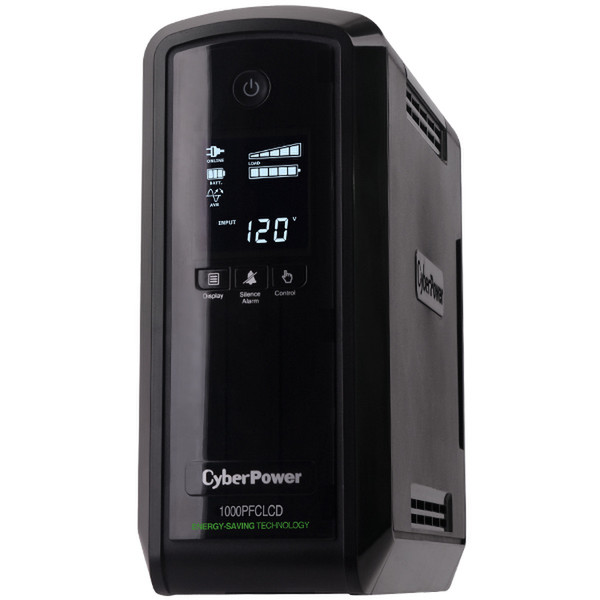 CyberPower CP1000PFCLCDTAA 1000ВА 10розетка(и) Tower Черный источник бесперебойного питания